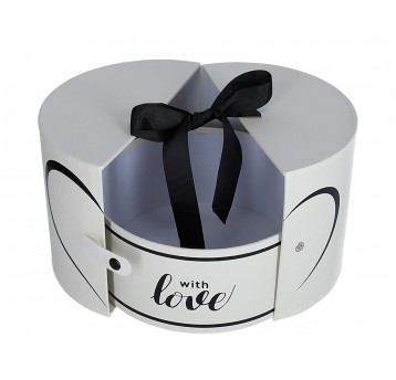 Pudelko okrągle rozsuwane kremowe 17cm/ śr 23cm