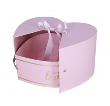 Pudełko róźowe rozsuwane serce 17cm/22cm/25cm