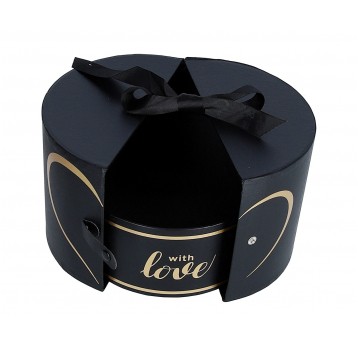 Pudelko rozsuwane czarne 17cm/śr 22cm