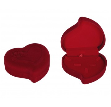 Pudełko serce czerwone z weluru 11cm/12cm