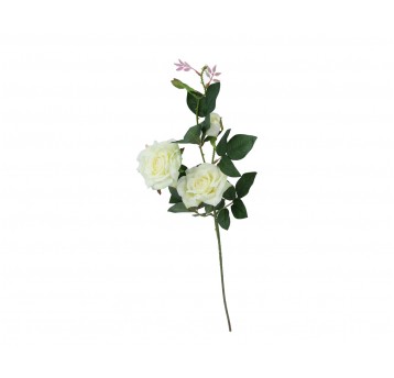 Róźa biała na łodydze 3 kwiaty 75cm