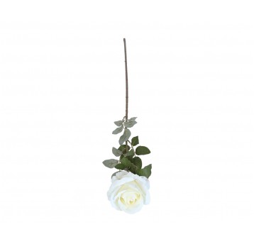 Roźa biała na lodydze do kompozycji 92cm