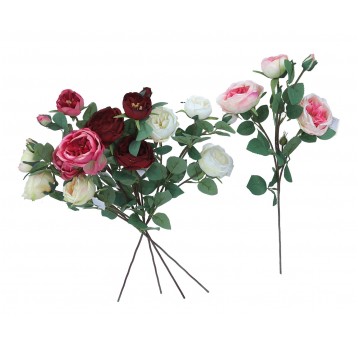 Róza na łodydze mix 5kol 3 kwiaty i 2 pączki 68 cm