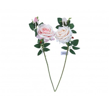 Róźa róźowa z pąkiem na łodydze 2kol.68cm