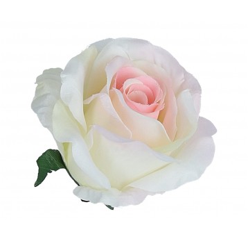 Róza wyrobowa bialo-rózowa op=12szt h8cm śr.10cm