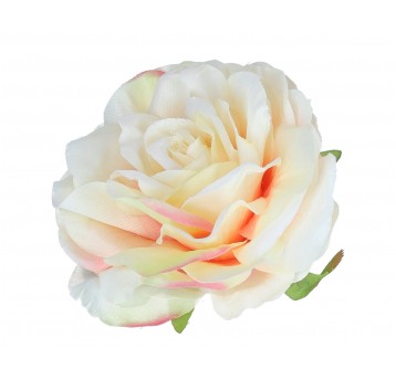 Róża wyrobowa kremowo-różowa 11cm/6cm
