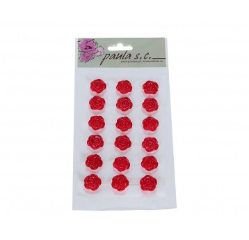 Różyczki 6rz x3szt czerwone 18mm