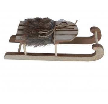 Sanki z futerkiem brazowym 30cm/11cm/9cm