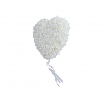 Serce z rózy piankowej biale 46cm /46cm