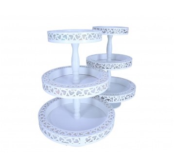 Stojak dekoracyjny biały z ledami śr.40cm/56cm