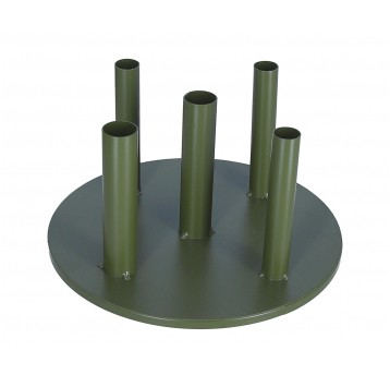 Stojak metalowy zielony na 5 kwiatów śr 30cm/16cm