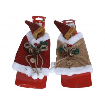 Strój mikolaja na butelkę mix kol.25cm /12cm