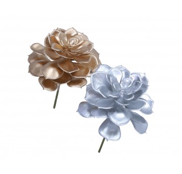 Sukulent kwiaty złote i srebrne mix 14cm