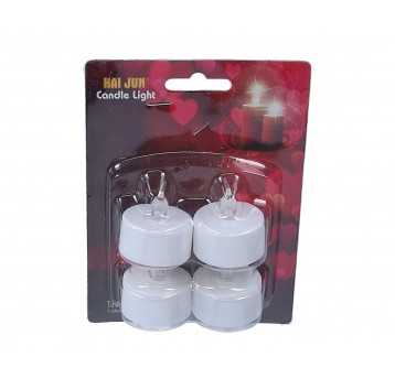 Świeczka biala z ledami 1szt= śr.3,8cm h 3,5cm