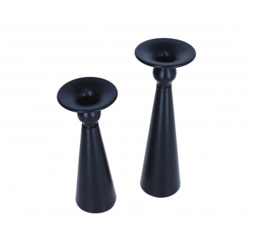 Świecznik ozdobny czarny s/2 18cm-22cm