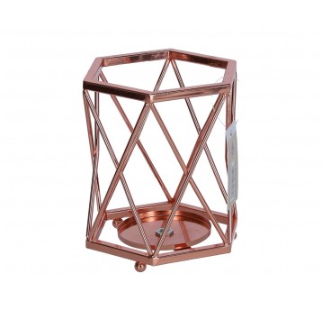 Świecznik ozdobny rózowe zloto h 16cm d12cm