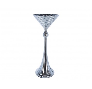 Świecznik ozdobny srebrny 59cm śr 24cm