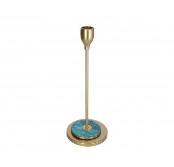 Świecznik ozdobny złoty śr 9cm/25cm