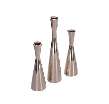Świecznik złoty s/3 26cm,19cm,19cm
