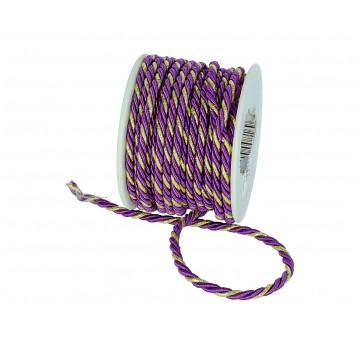 Sznurek d 3mm l 10m fiol-złoty