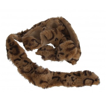 Sztuczne futerko w panterkę brąz 150cm /4cm