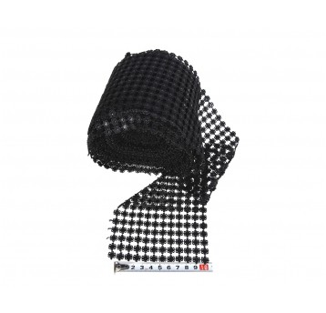 taśma czarne kwiatki małe 10y