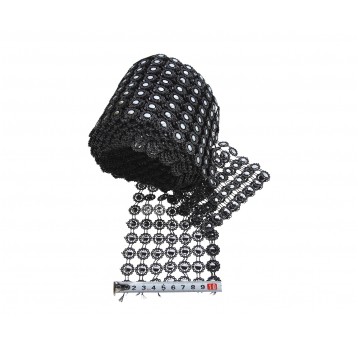 Taśma dżetowa czarne kwiatki 10y