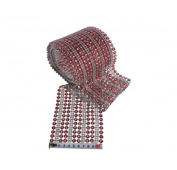 Taśma dzetowa czerwono cyrkoniowa 24 x 10 yard
