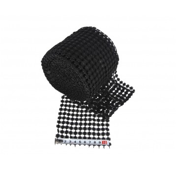 taśma dżetowa kwiatki małe czarne 10y