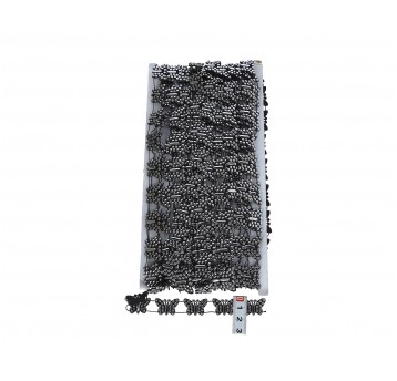 Taśma dzetowa motyl srebrno-czarny 10y d 15mm