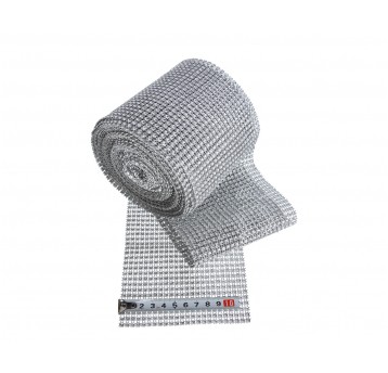 Taśma dzetowa srebrna 12cm/10 yard