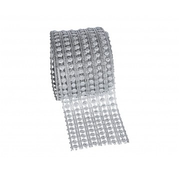 Taśma dzetowa srebrna 13yard