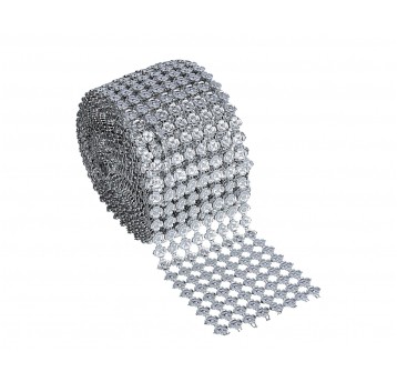 Taśma dzetowa srebrna 13yard