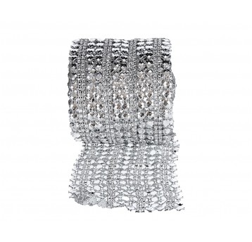 Taśma dzetowa srebrna serca 10yard