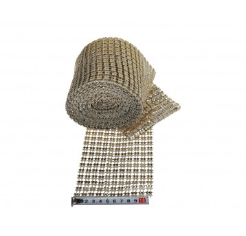 Taśma dżetowa w serduszka złota 10yard