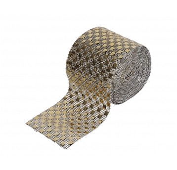 Taśma zlota w kwadraty 11,5cm/10yard