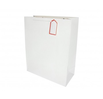 Torebka biała papier.h49cm l 40cm d18cm