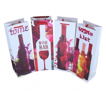 Torebka na wino mix 4 wzory 35cm/12cm/9cm