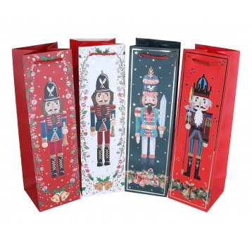 Torebka na wino mix kol. 38cm/11cm/11cm