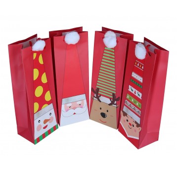Torebka ozdobna na wino 4wzory 35cm/12cm/9cm