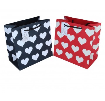 Torebka w serca mix 2 kol.27cm/27cm/16cm