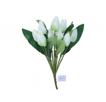 Tulipan biały w bukiecie 9 kwiatów 45cm