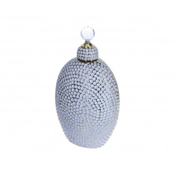 Wazon biało-złoty owalny 20cm/38cm