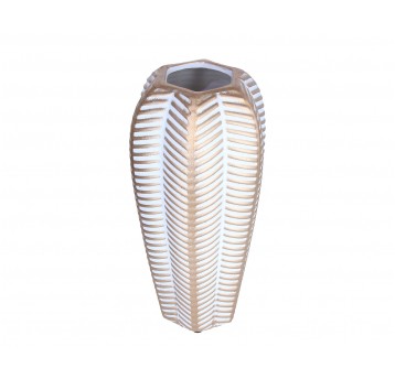 Wazon biało złoty śr 14cm/35cm