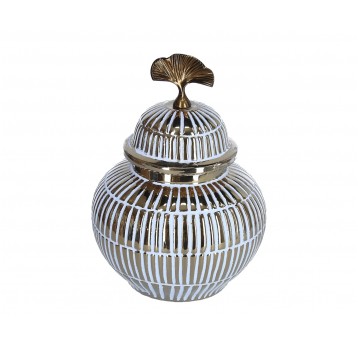 Wazon biało-złoty śr 16cm/26cm