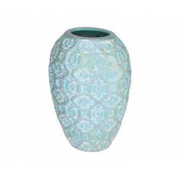 Wazon turkusowo-złoty w owalu 22cm/35cm