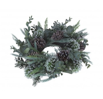 Wianek ozdobny z jodły z kompozycją śr 35cm