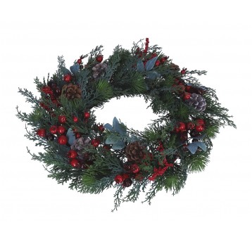 Wianek ozdobny z jodly z kompozycją śr 45cm