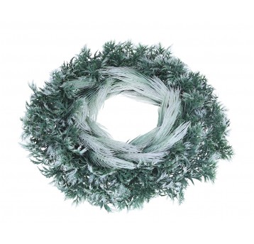 Wianek ozdobny zielono-biały śr 45cm