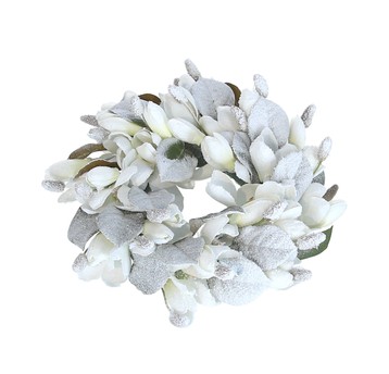 Wianek z białej magnolii śr 30cm